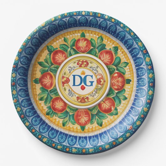 Assiettes En Carton Plaques papier Dolce & Gabbana Carretto Siciliano (Devant)