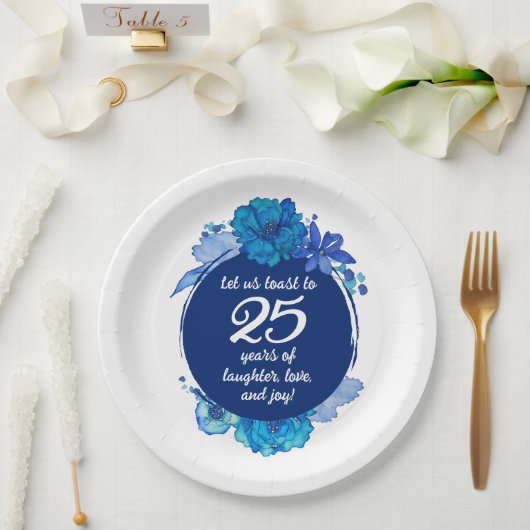 Assiettes En Carton Plaques papier du 25e anniversaire du Mariage (Mariage)