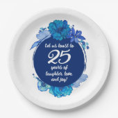 Assiettes En Carton Plaques papier du 25e anniversaire du Mariage (Devant)