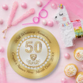 Assiettes En Carton Plaques papier du 50e anniversaire du Mariage, 7 o (Fête)