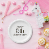 Assiettes En Carton Plaques papier du 5e anniversaire joyeux (Fête)