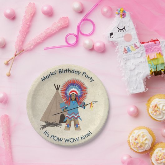 Assiettes En Carton Plaques papier du chef indien pour fête d'annivers (Fête)