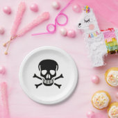 Assiettes En Carton Plaques papier du crâne noir (Fête)