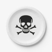Assiettes En Carton Plaques papier du crâne noir (Devant)