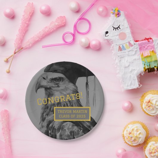 Assiettes En Carton Plaques papier du groupe de diplômés | Aigle (Fête)