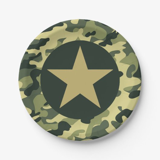 Assiettes En Carton Plaques papier du soldat Joe GI Camouflage (Devant)