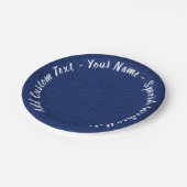 Assiettes En Carton Plaques papier Faux Blue Jeans avec nom de texte p (Angle)
