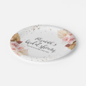 Assiettes En Carton Plaques papier Fête des mariées aquarelle | Boho (Angle)