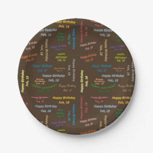 Assiettes En Carton Plaques papier Février, 18 Anniversaire