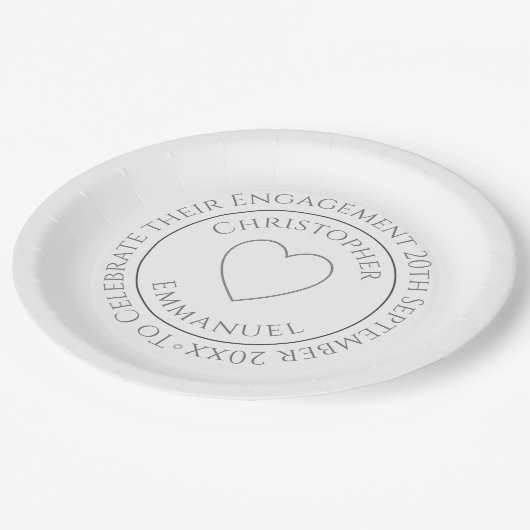 Assiettes En Carton Plaques papier fiançailles Celebration Party (Angle)