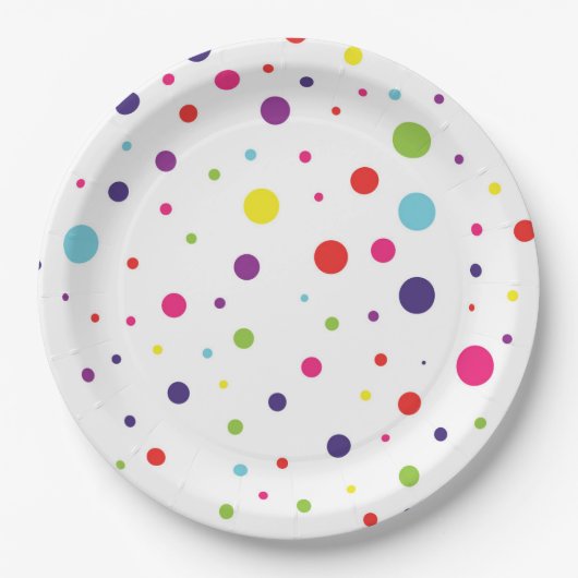 Assiettes En Carton Plaques papier Fiesta Polka Dot Vibrantes (Devant)