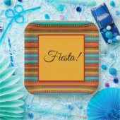 Assiettes En Carton Plaques papier "Fiesta" rayées aztèques (Fête)