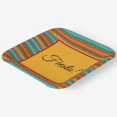 Assiettes En Carton Plaques papier "Fiesta" rayées aztèques (Angulaire)