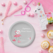 Assiettes En Carton Plaques papier Flamant rose Love Fête des mariées (Fête)