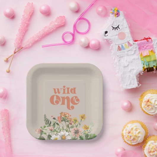 Assiettes En Carton Plaques papier fleur sauvage (Fête)