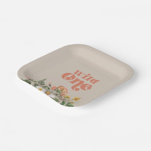 Assiettes En Carton Plaques papier fleur sauvage (Angulaire)