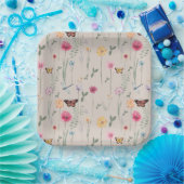 Assiettes En Carton Plaques papier Fleur sauvage brillantes (Fête)