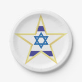 Assiettes En Carton Plaques papier Gold Star Israël (Devant)