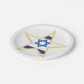 Assiettes En Carton Plaques papier Gold Star Israël (Angle)