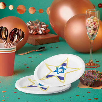 Assiettes En Carton Plaques papier Gold Star Israël