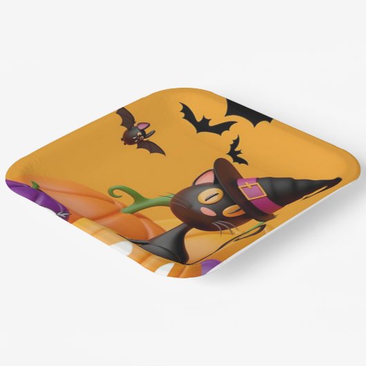 Assiettes En Carton Plaques papier Halloween (Angulaire)