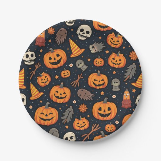 Assiettes En Carton Plaques papier Halloween (Devant)