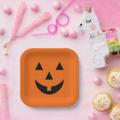 Assiettes En Carton Plaques papier Halloween Citrouille face (Fête)