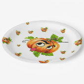 Assiettes En Carton Plaques papier Halloween - Drôle visage Citrouille (Angle)