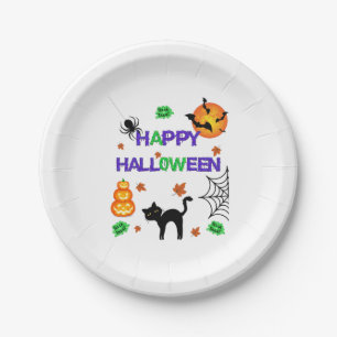 Assiettes En Carton Plaques papier Halloween joyeuses