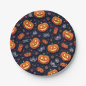 Assiettes En Carton Plaques papier Halloween joyeuses (Devant)