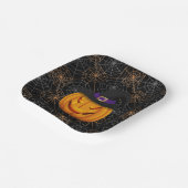 Assiettes En Carton Plaques papier Halloween Spider Webs & Citrouille (Angulaire)