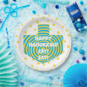 Assiettes En Carton Plaques papier Hanoukka Dreidel Swirl (Fête)