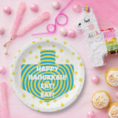 Assiettes En Carton Plaques papier Hanoukka Dreidel Swirl (Fête)