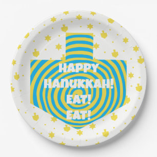 Assiettes En Carton Plaques papier Hanoukka Dreidel Swirl