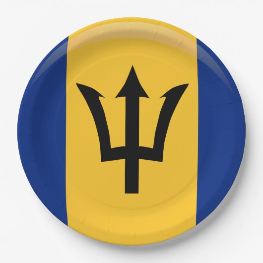 Assiettes En Carton Plaques papier indicateur de Barbade (Devant)