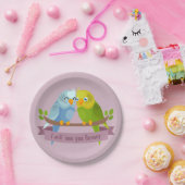 Assiettes En Carton Plaques papier Inséparables mignonnes (Fête)