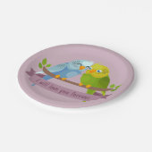 Assiettes En Carton Plaques papier Inséparables mignonnes (Angle)