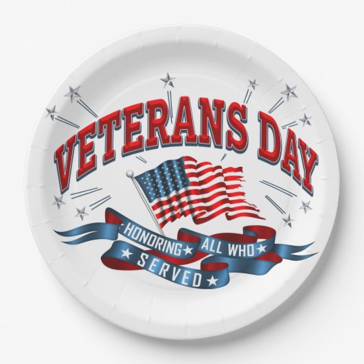 Assiettes En Carton Plaques papier "Jour des anciens combattants" (Devant)