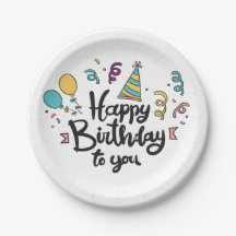 Plaques papier Joyeuses d'anniversaire