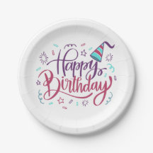 Plaques papier Joyeuses d'anniversaire