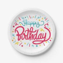 Plaques papier Joyeuses d'anniversaire