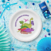 Assiettes En Carton Plaques papier joyeuses pour l'anniversaire - Dino (Fête)