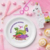 Assiettes En Carton Plaques papier joyeuses pour l'anniversaire - Dino (Fête)