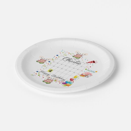 Assiettes En Carton Plaques papier, Joyeux anniversaire Février 2022 (Angle)