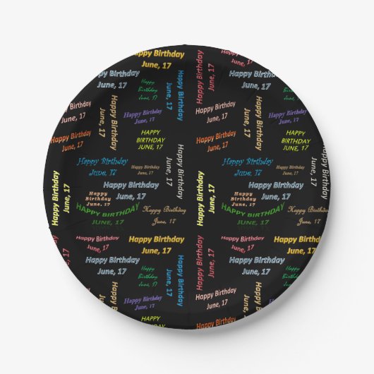 Assiettes En Carton Plaques papier Juin, 17 Anniversaire (Devant)