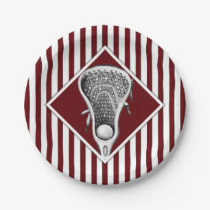 Assiettes En Carton Plaques papier Lacrosse Maroon Team Party