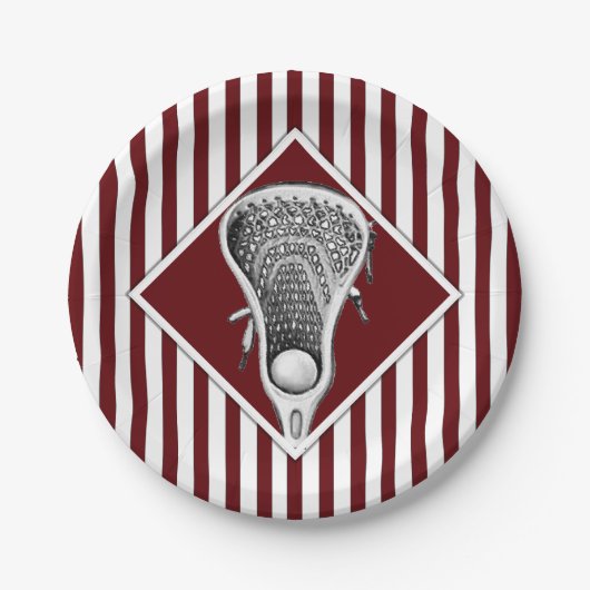 Assiettes En Carton Plaques papier Lacrosse Maroon Team Party (Devant)