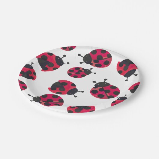 Assiettes En Carton Plaques papier Ladybug (Angle)