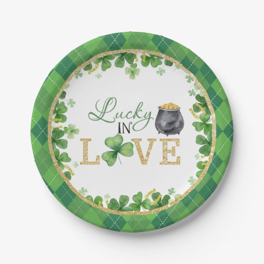 Assiettes En Carton Plaques papier Lucky in Love (Devant)