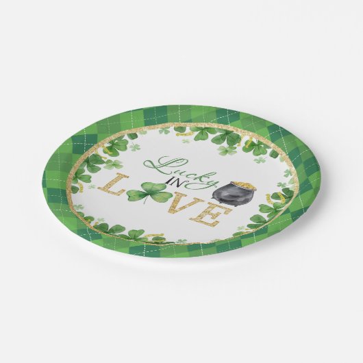 Assiettes En Carton Plaques papier Lucky in Love (Angle)